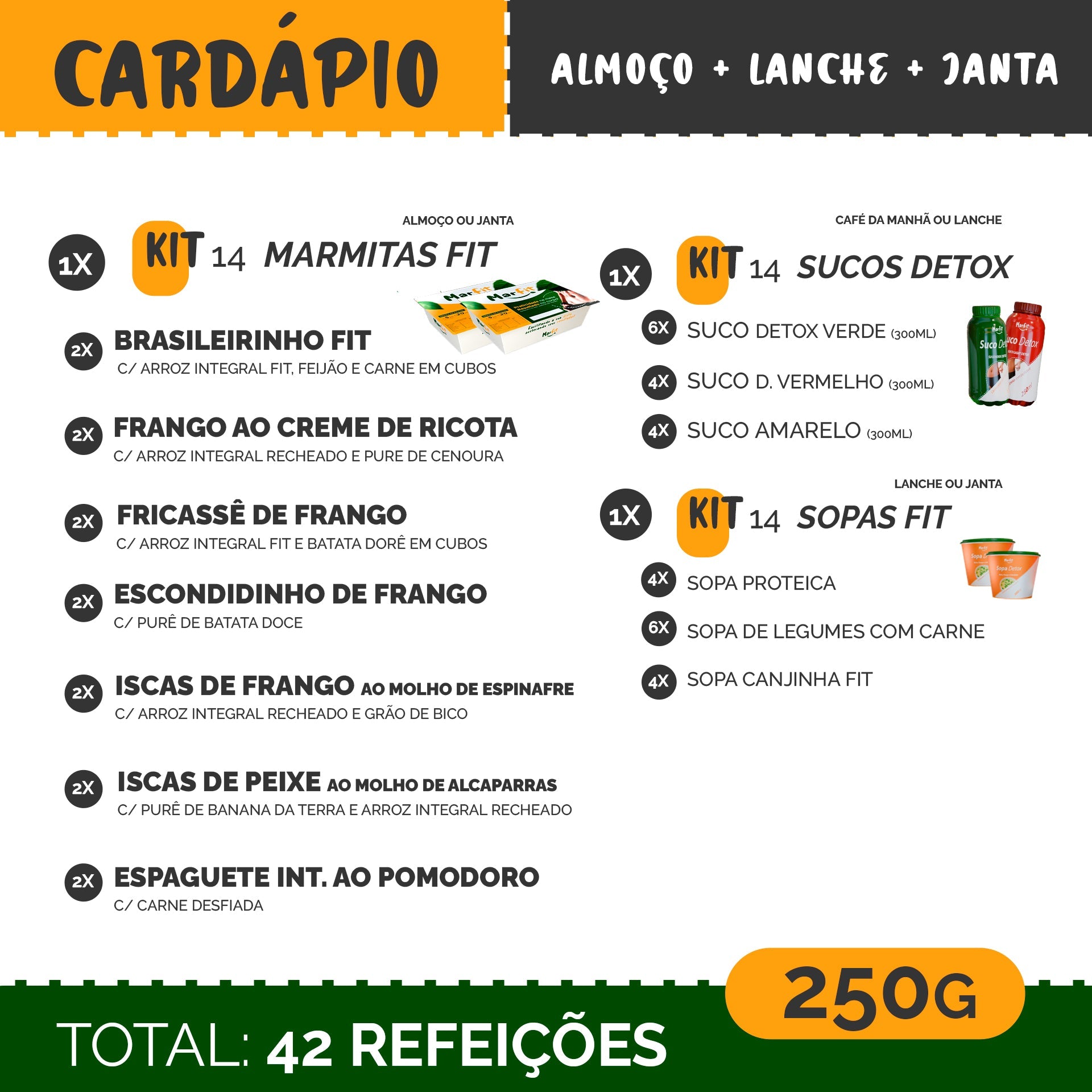 Dieta completa para emagrecer 14 Dias - Almoço, lanche e Janta