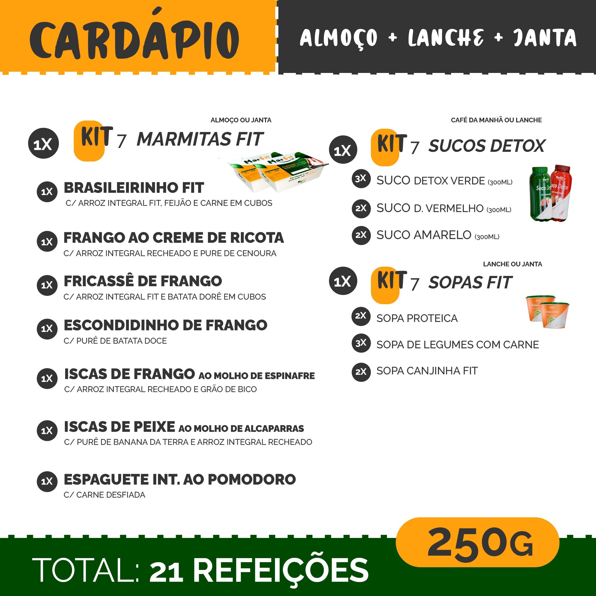 Dieta completa para emagrecer 7 Dias - Almoço, lanche e Janta