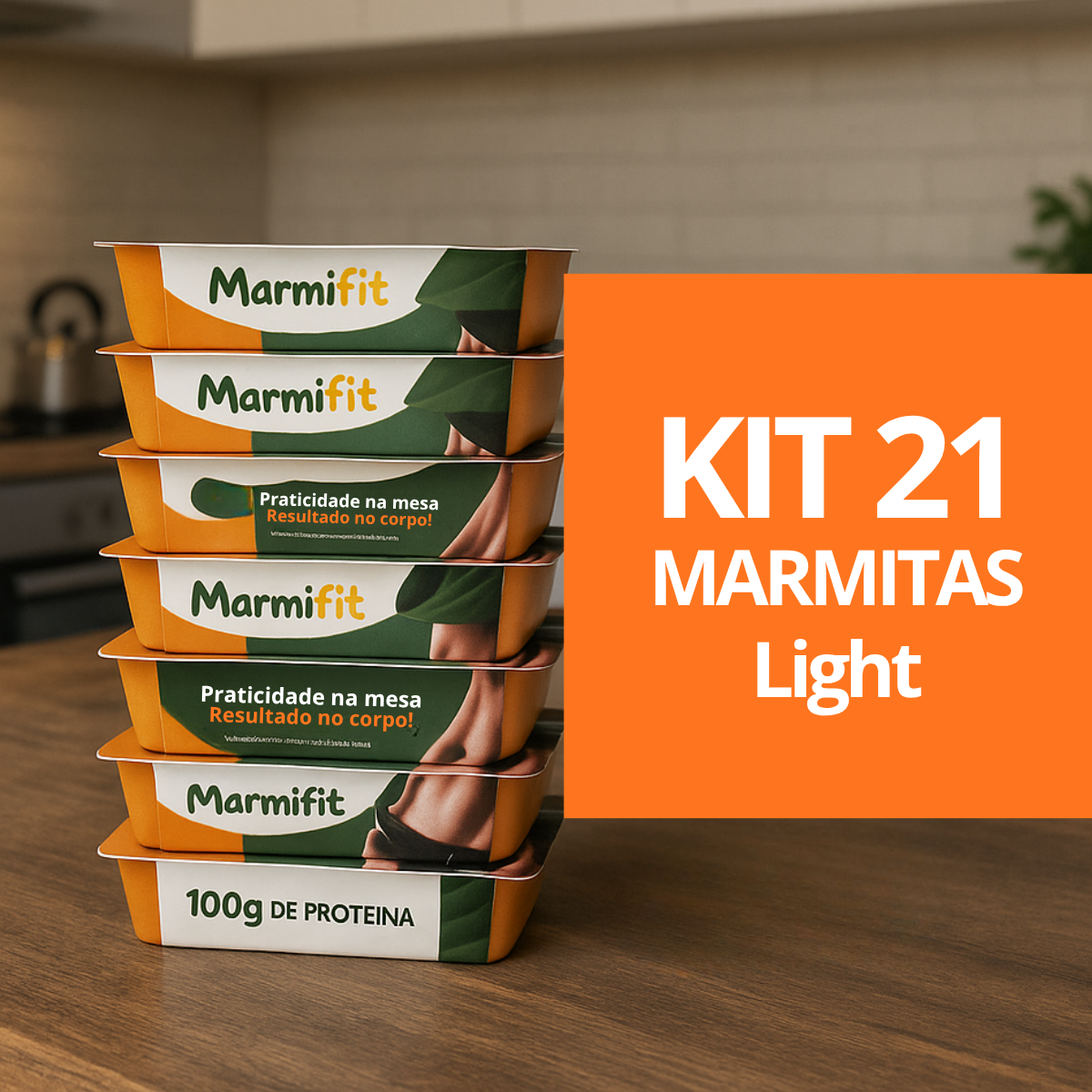 Kit Marmitas Fitness Almoço Emagrecimento 21 DIas