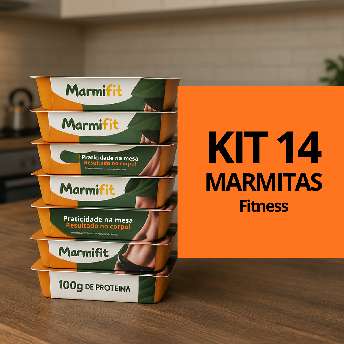 Kit Marmitas Fitness Almoço Dia a Dia 14 DIas - 350G
