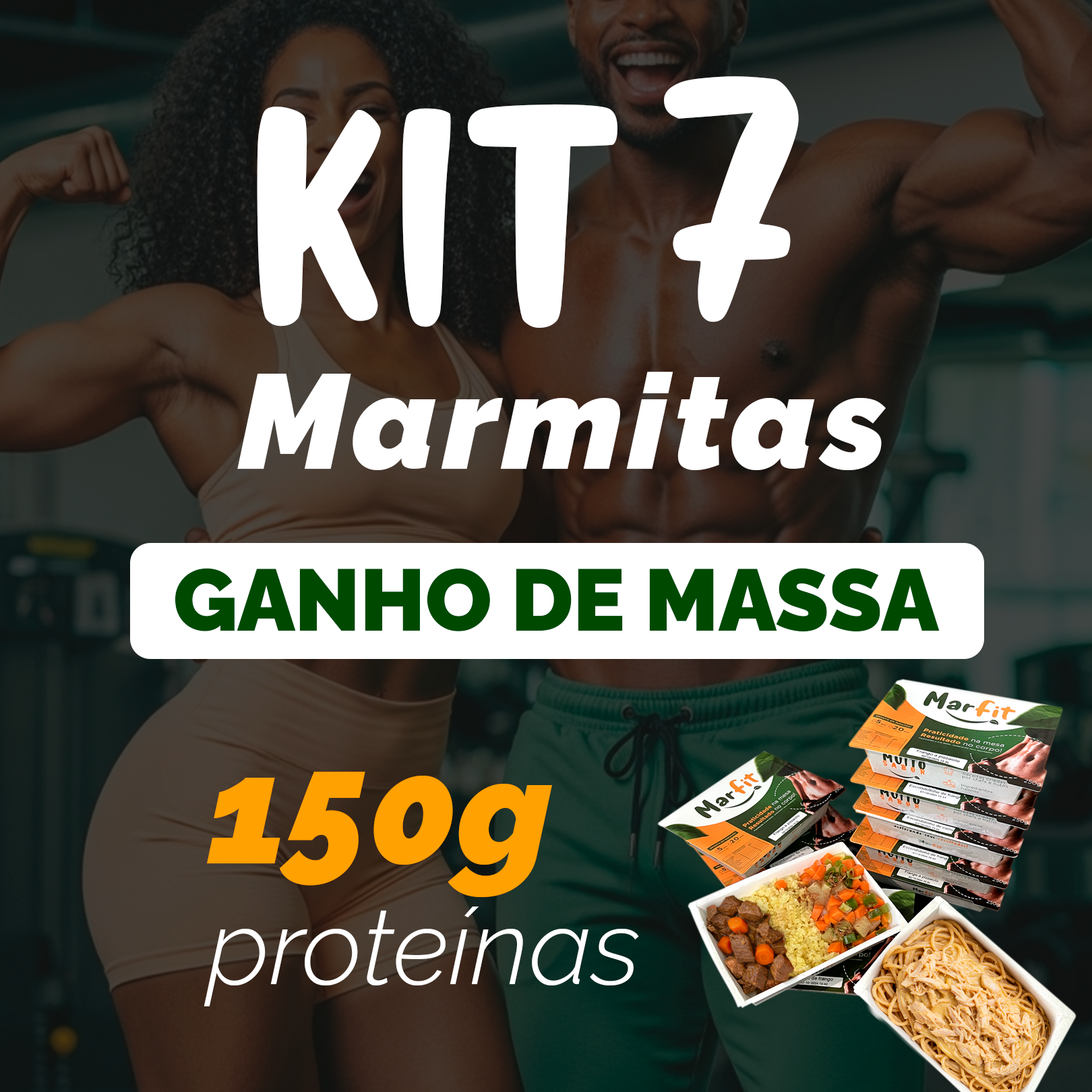 Kit Marmitas Fitness Almoço Turbinado 7 Dias - 450g