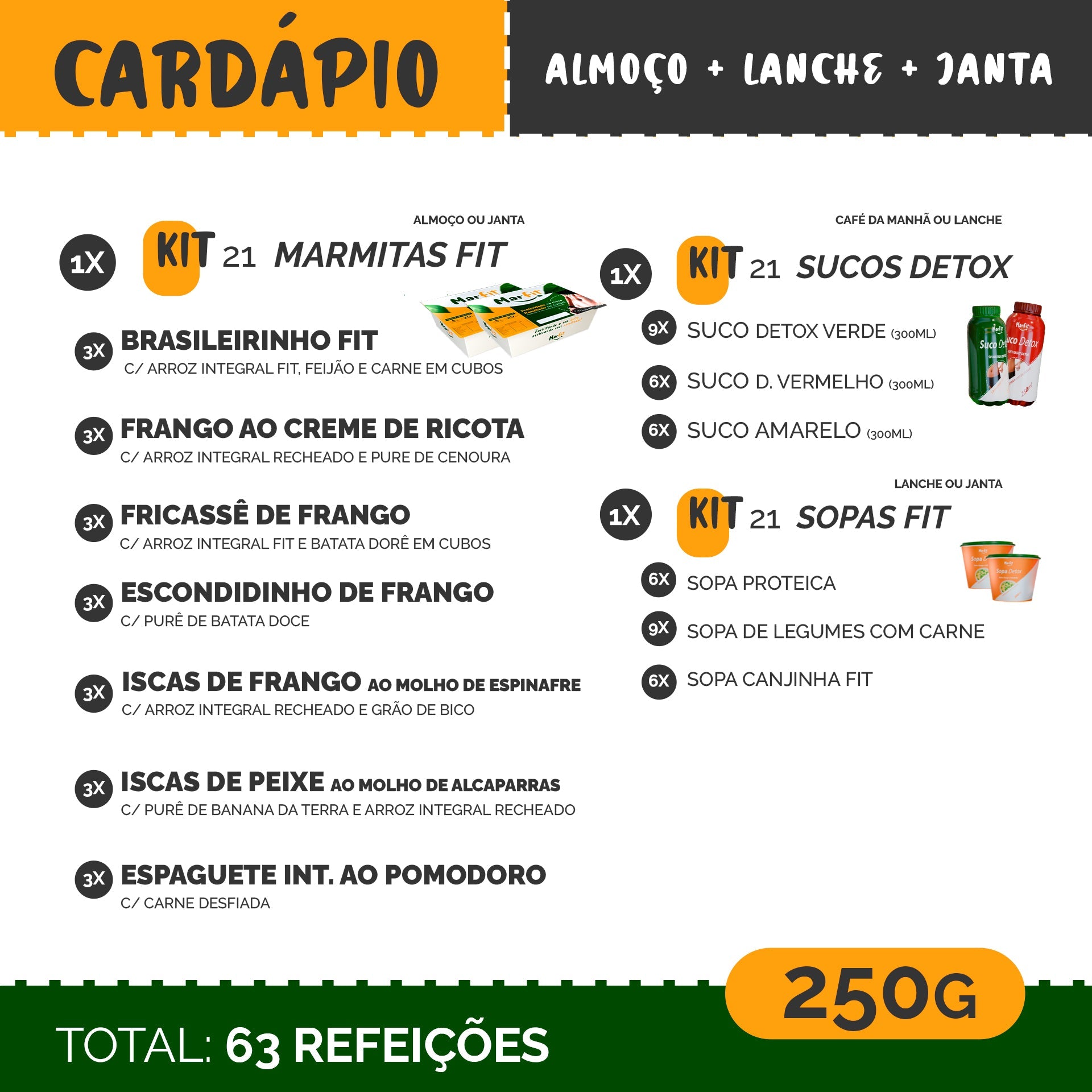 Dieta completa para emagrecer  21 Dias - Almoço, lanche e Janta