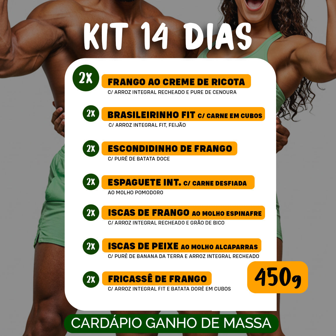 Kit Marmitas Fitness Almoço Turbinado 21 Dias - 450g