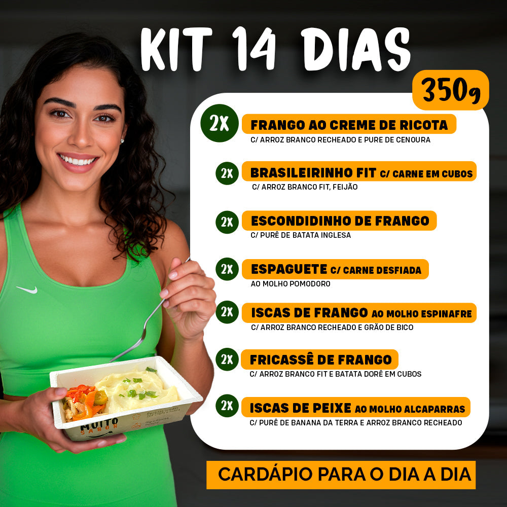 Kit Marmitas Fitness Almoço Dia a Dia 14 DIas - 350G